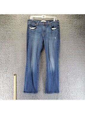 Levis Jeans Womens Size 10 Short/Curvy Blue Straight Leg 505 Stretch Denim *Read